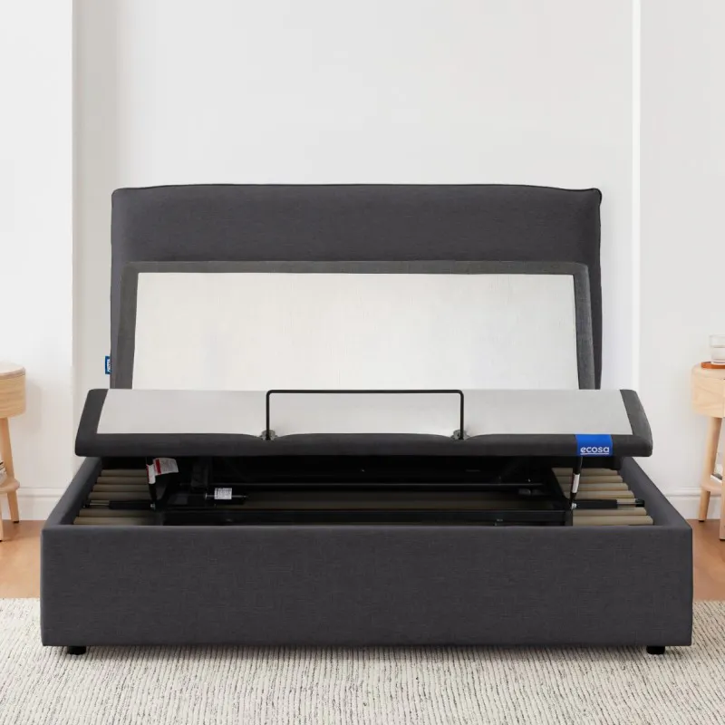 Luna Adjustable Storage Bed Frame (Queen / Charcoal)