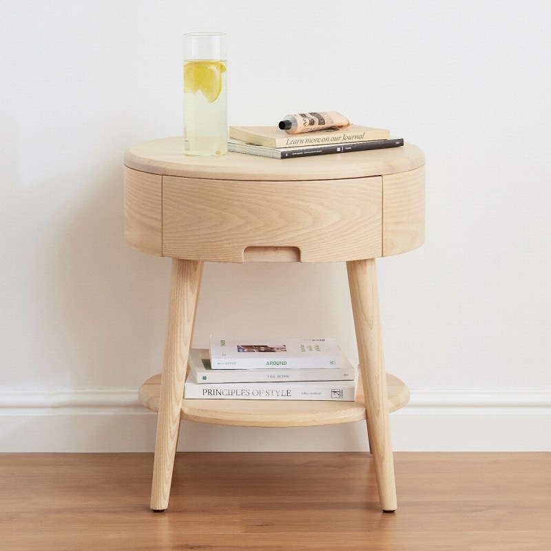 Trove Bedside Table Solid Timber, Soft-Close Drawer Ecosa NZ