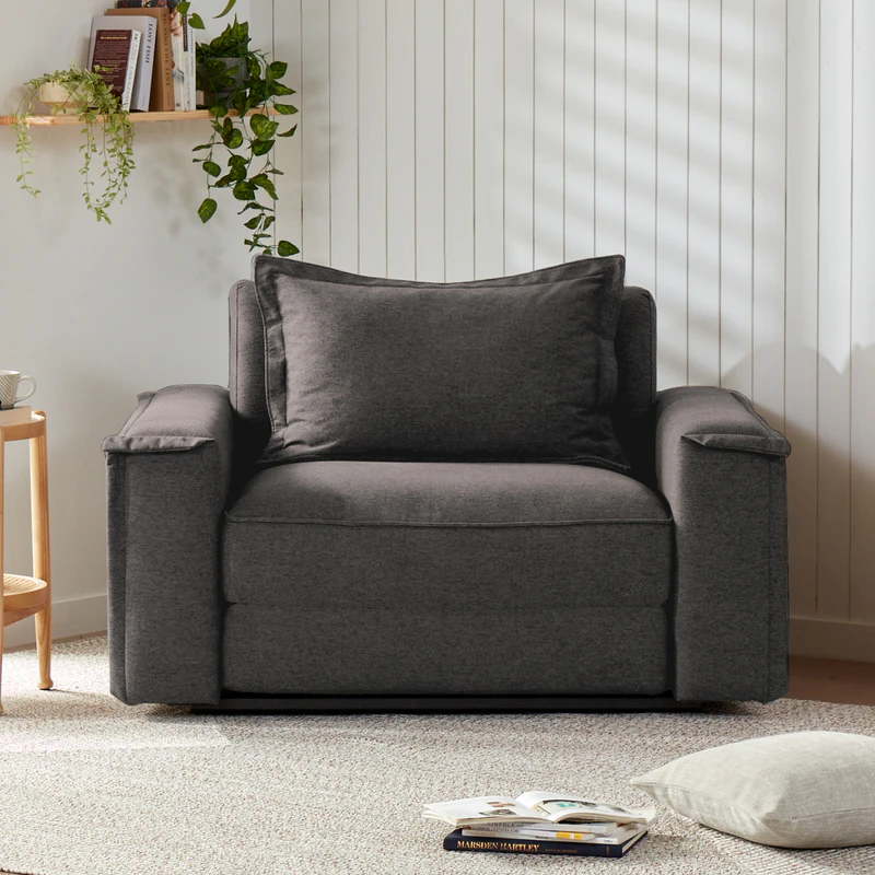 Sydney Single Sofa Bed Charcoal