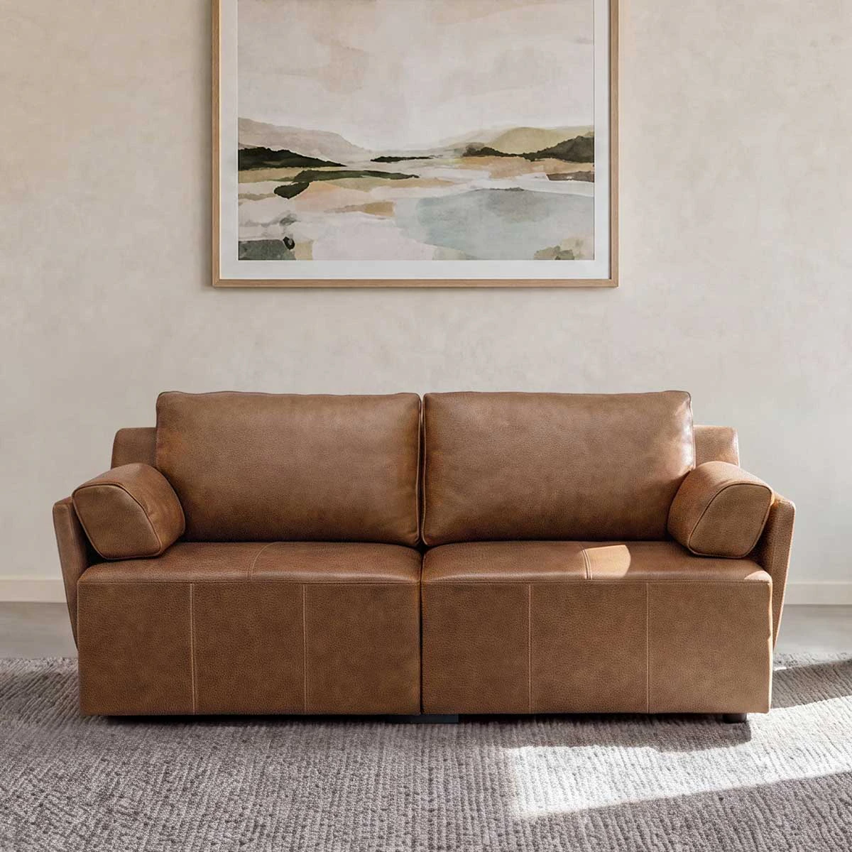 Brampton Modular Leather Sofa Bed (Toffee Brown / 2 Seater (Single))