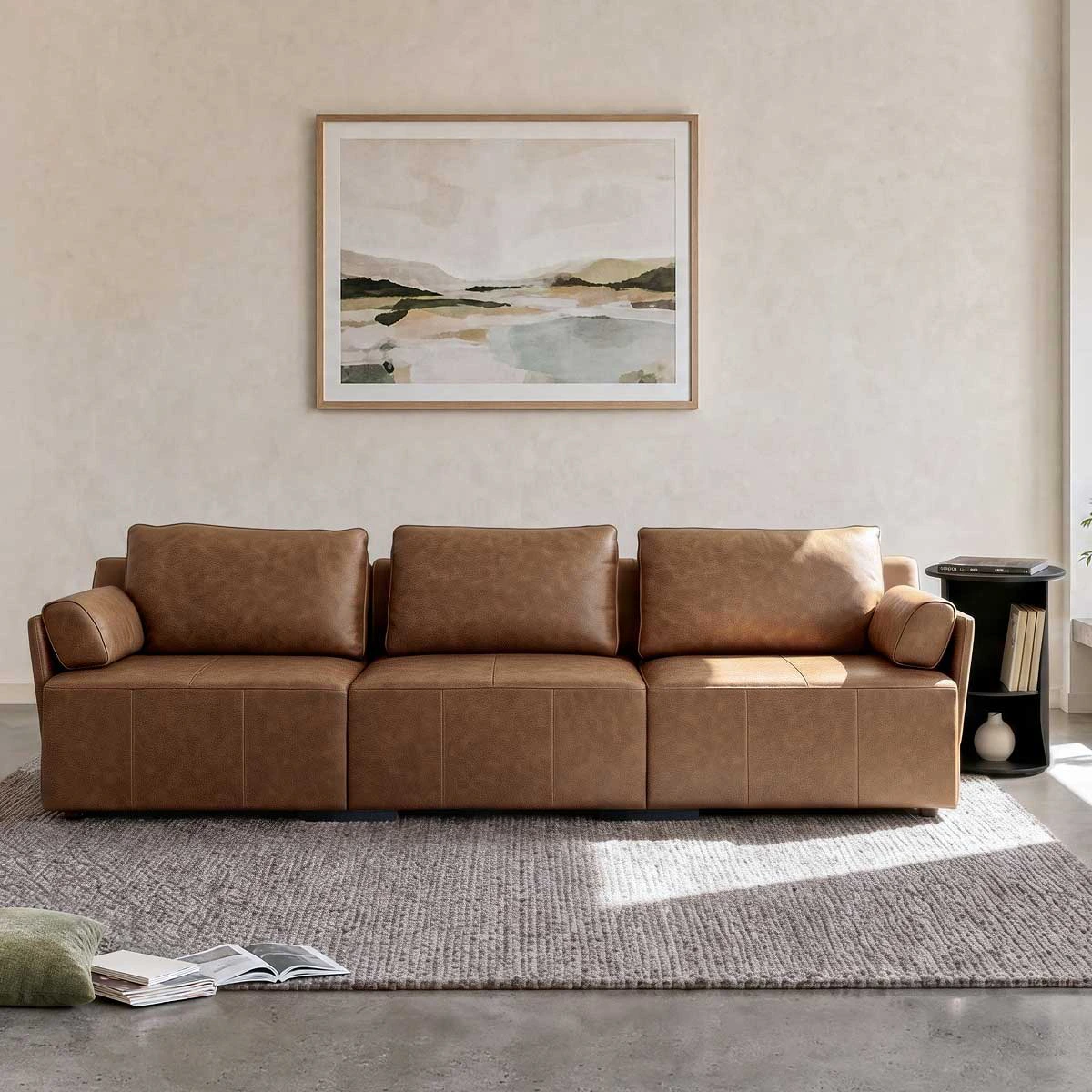 Brampton Modular Leather Sofa Bed (Toffee Brown / 3 Seater (Single))