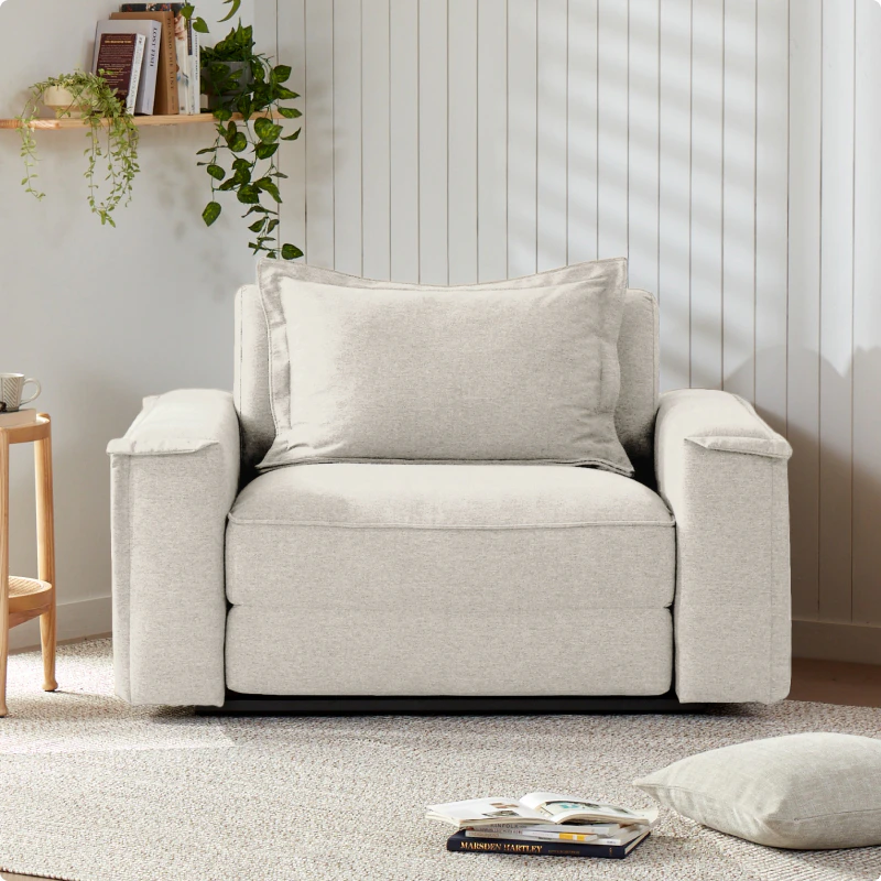 sydney armchair sofa bed white 1