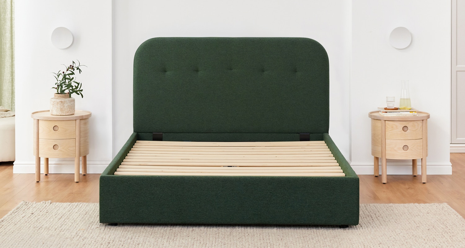 cove storage bed frame evergreen 2