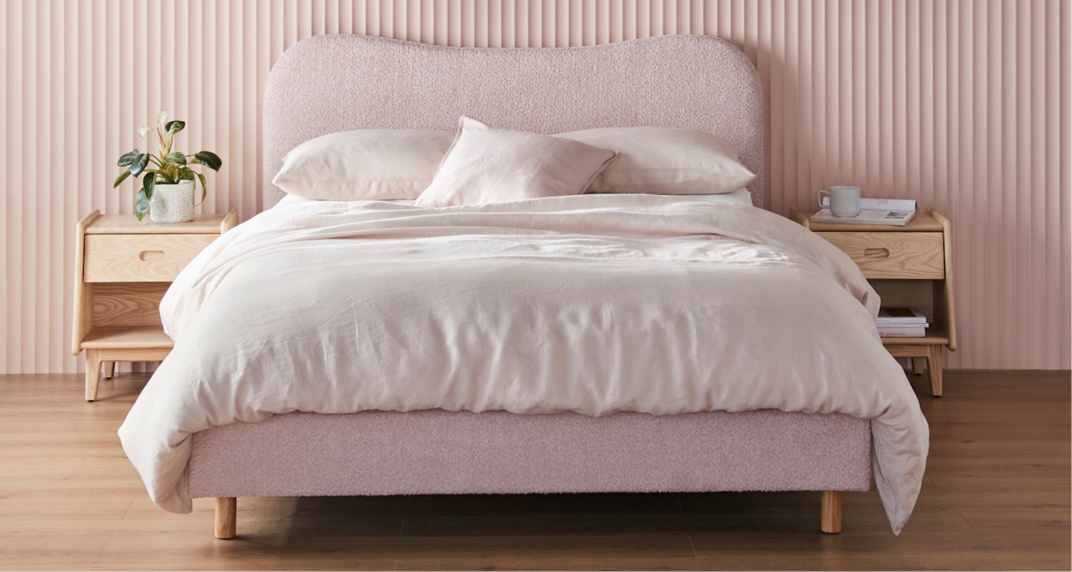 Drift Bed Frame in Dusty Pink