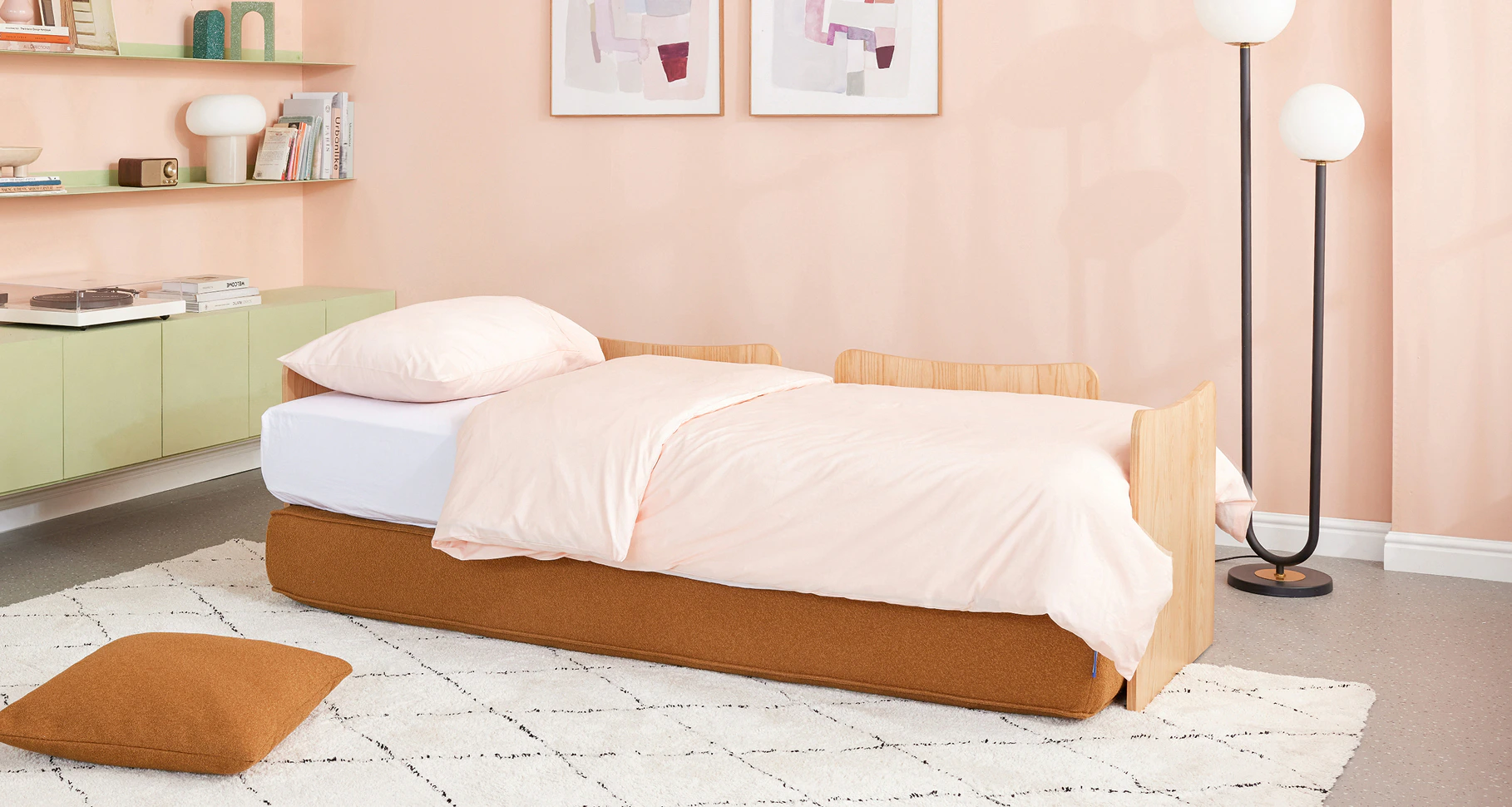 nimble sofa bed burnt orange 2