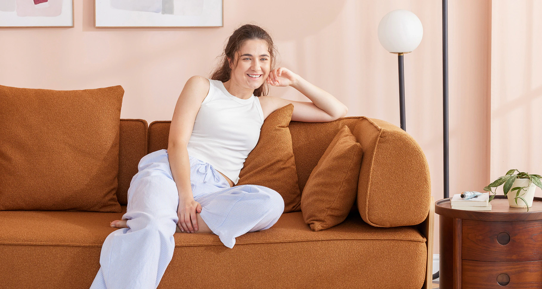 nimble sofa bed burnt orange 5
