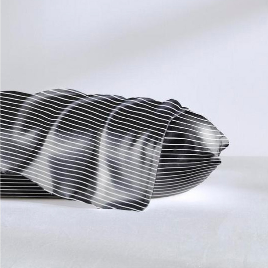 silk pillowcase charcoal stripe 3