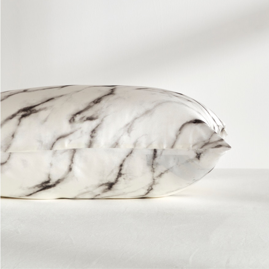 silk pillowcase white marble 3