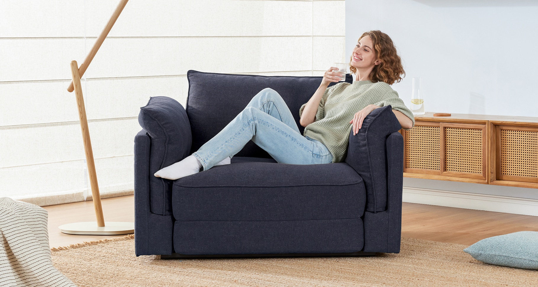 brook armchair blue midnight 1