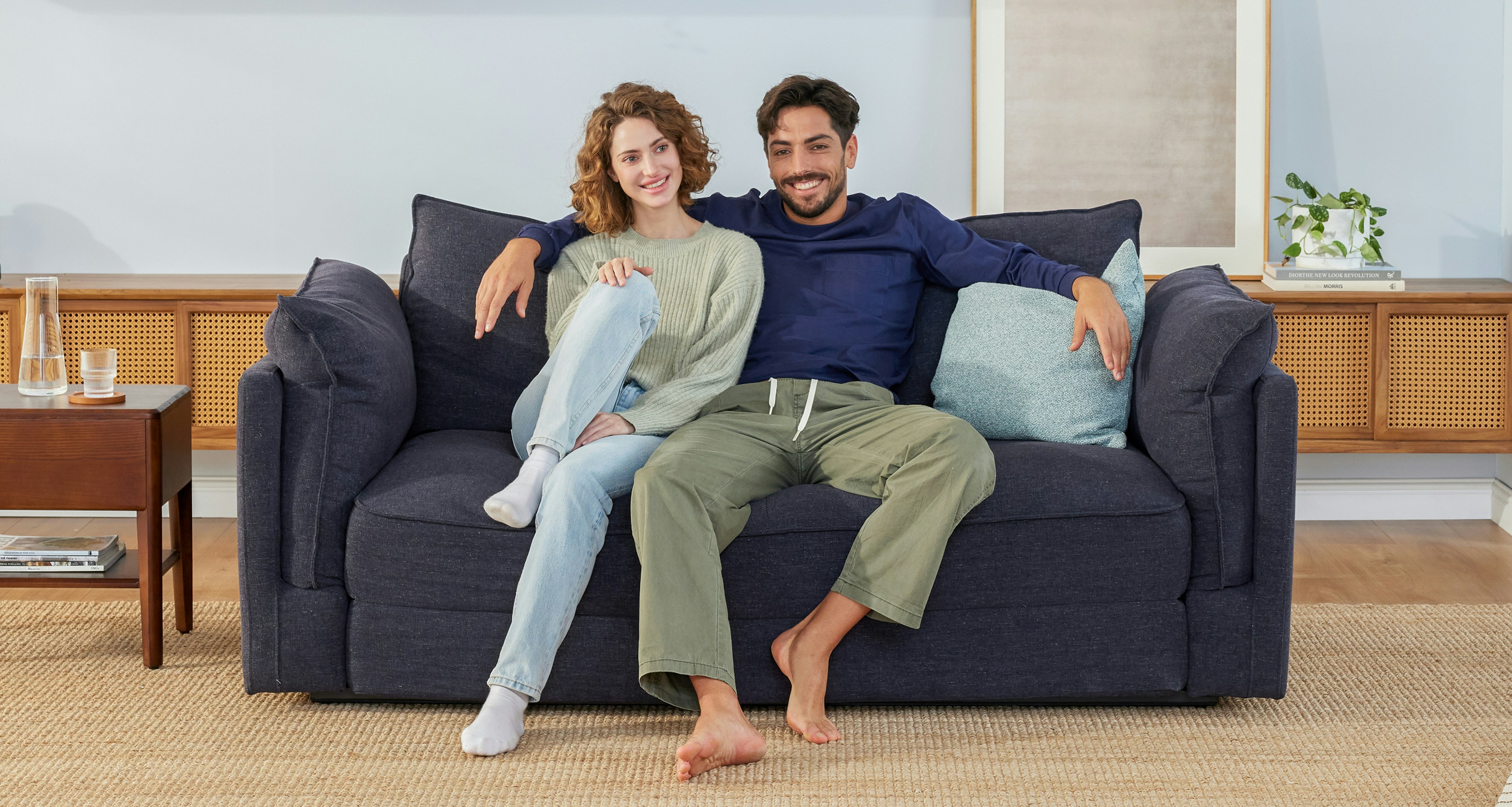 brook sofa bed blue midnight 1
