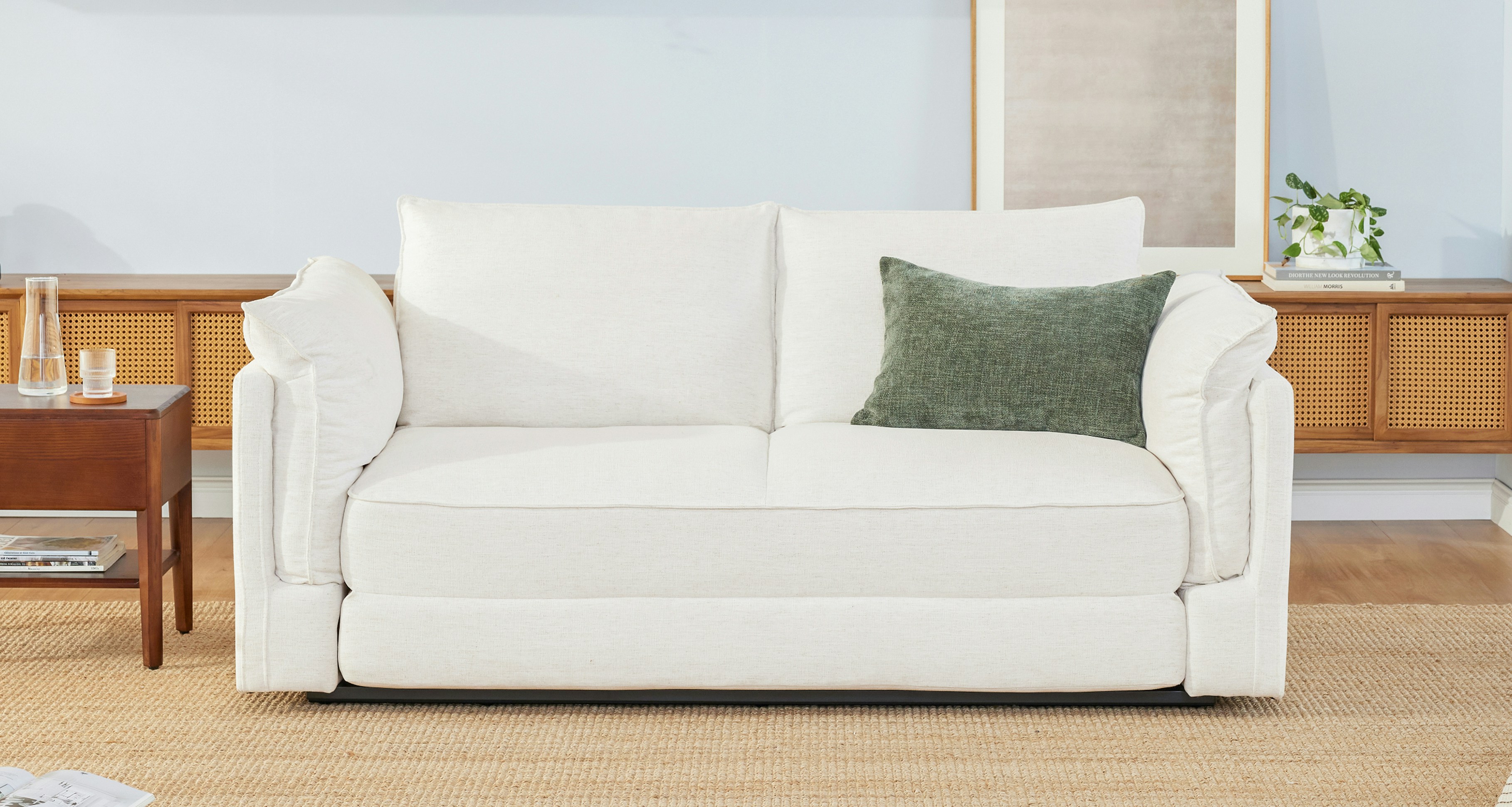 brook sofa bed pearl white 1