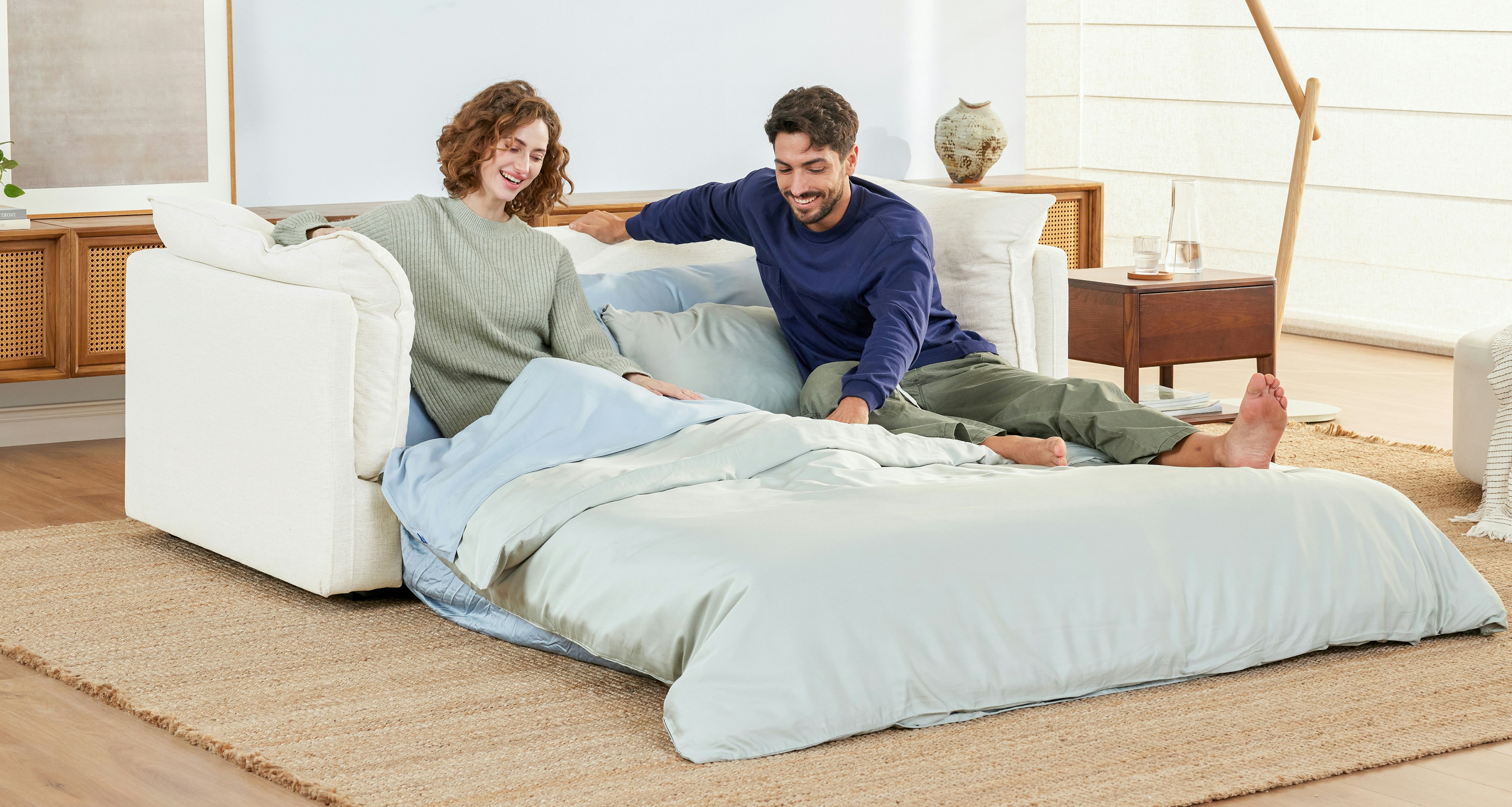 brook sofa bed pearl white 2