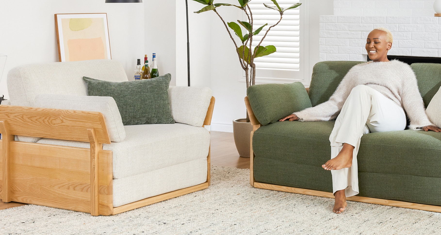 echo armchair pine green 3