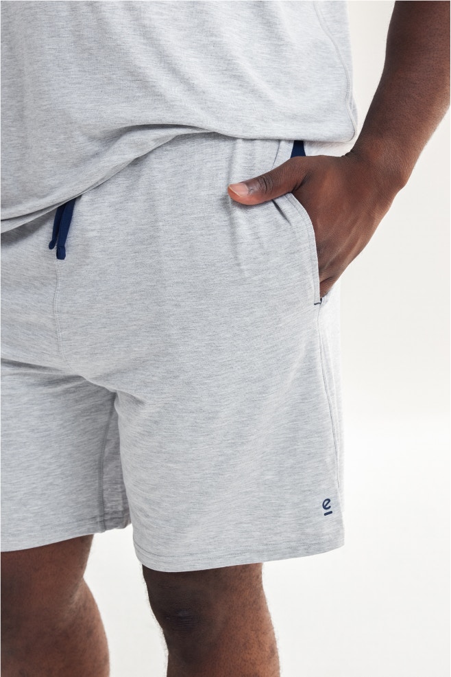 mens modal sleep shorts grey marle L 2