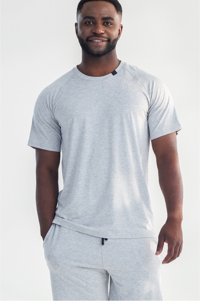 mens modal sleep tee grey marle M 1