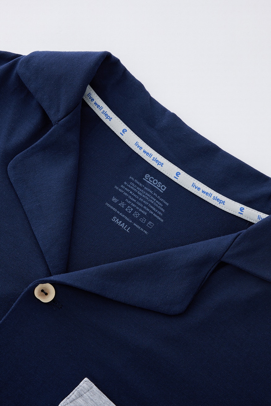 mens dreamsoft long sleeve sleep shirt navy 3