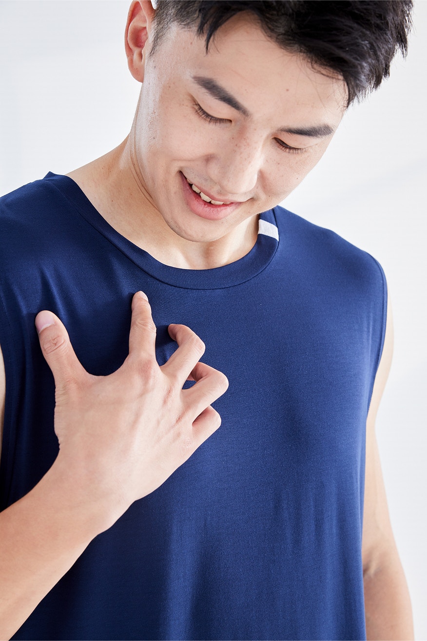 mens dreamsoft sleep tank navy 2