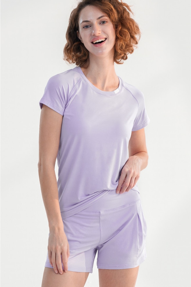 womens modal sleep shorts lavender XS 1