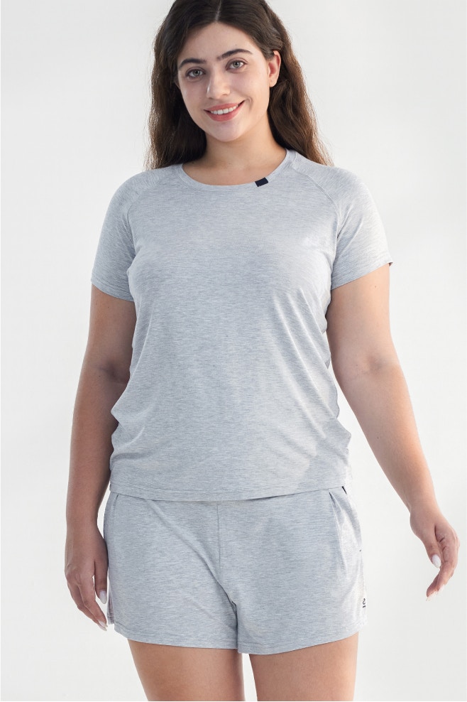 womens modal sleep tee grey marle L 1