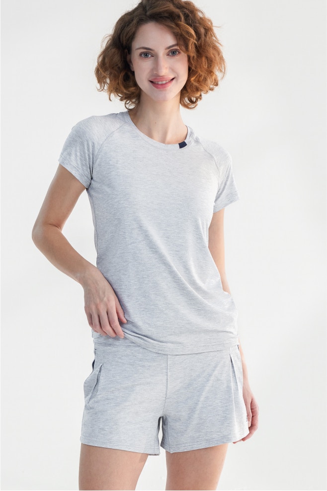 womens modal sleep tee grey marle M 1