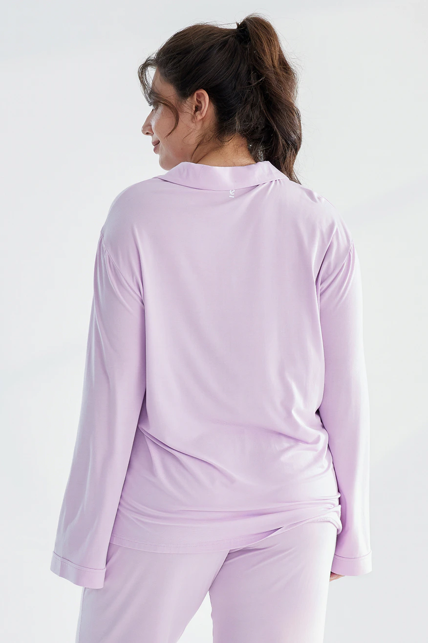womens dreamsoft long sleeve sleep shirt lavender 4
