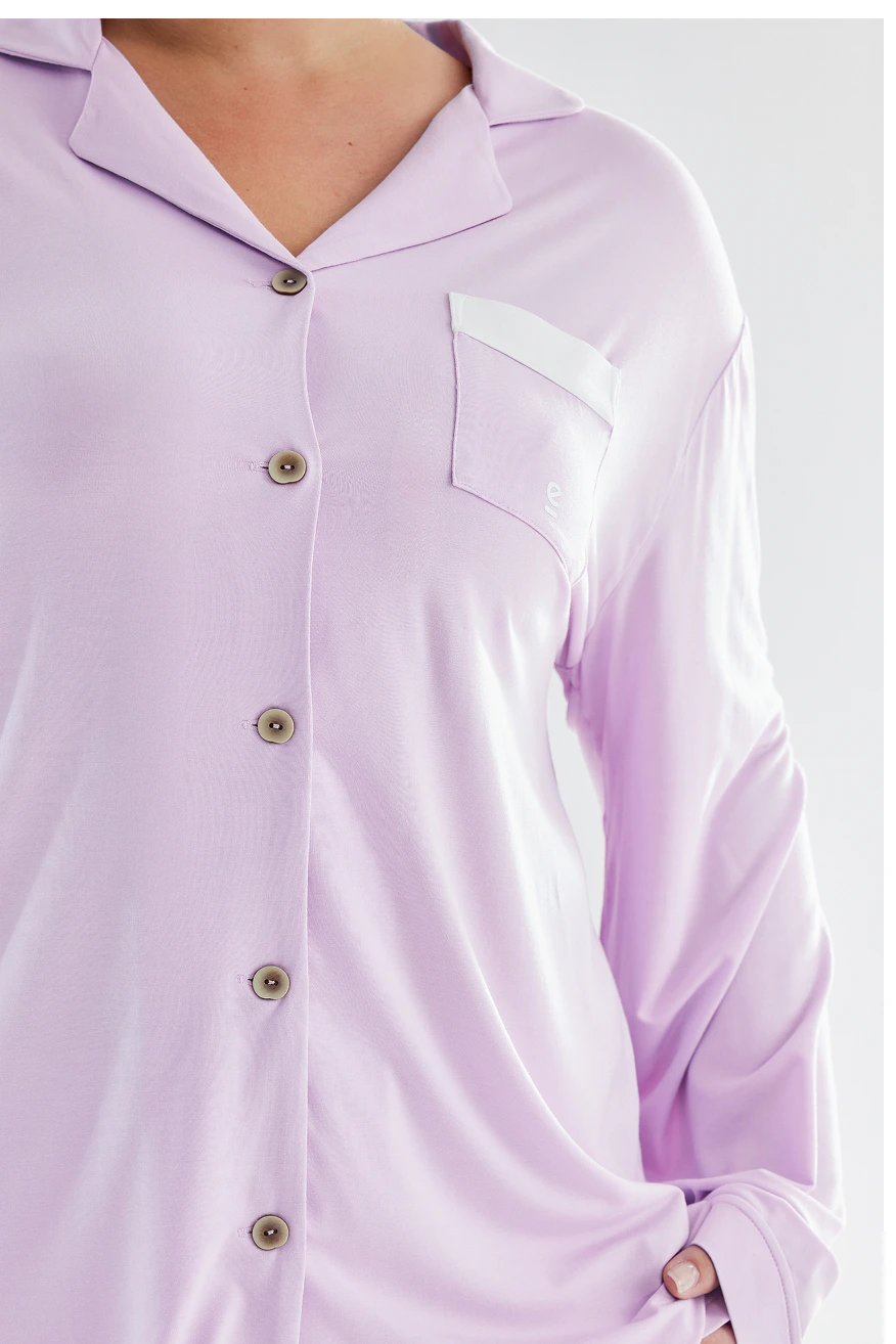 womens dreamsoft long sleeve sleep shirt lavender 6
