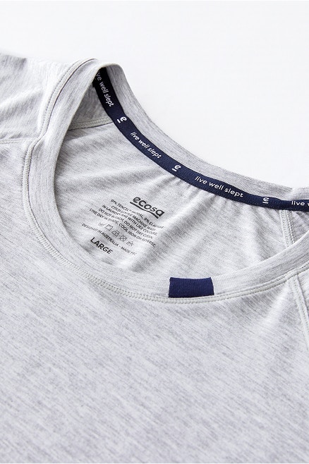 womens modal long sleeve sleep top grey marle 3