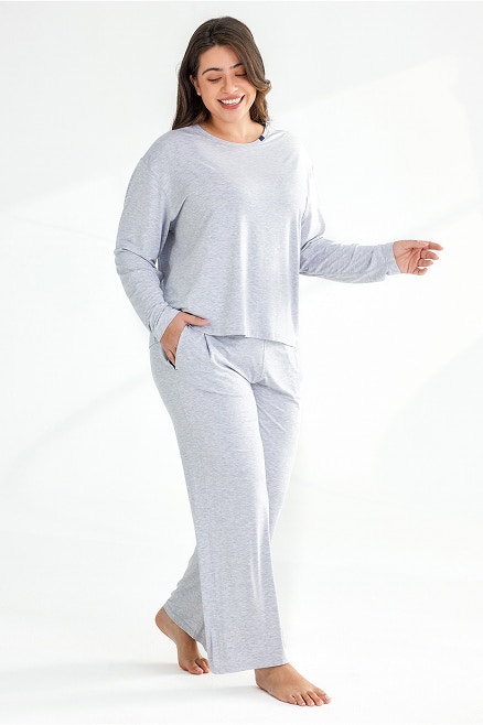 womens modal sleep pant grey marle 1