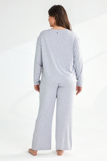 womens modal sleep pant grey marle 4