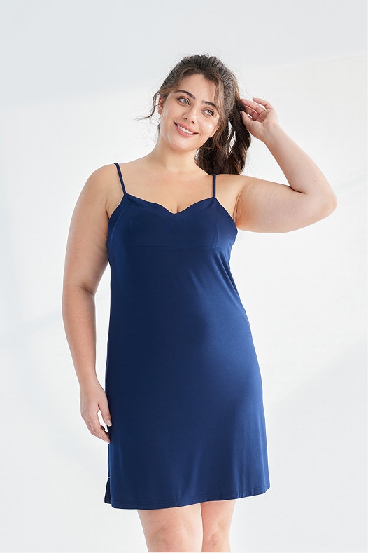 womens dreamsoft sleep slip navy 1