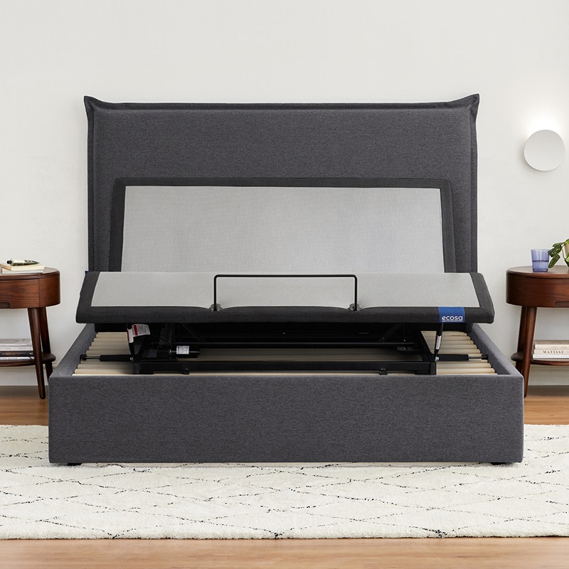 alta adjustable storage bed frame charcoal