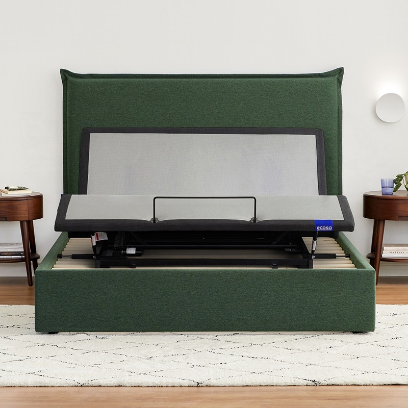 alta adjustable storage bed frame evergreen