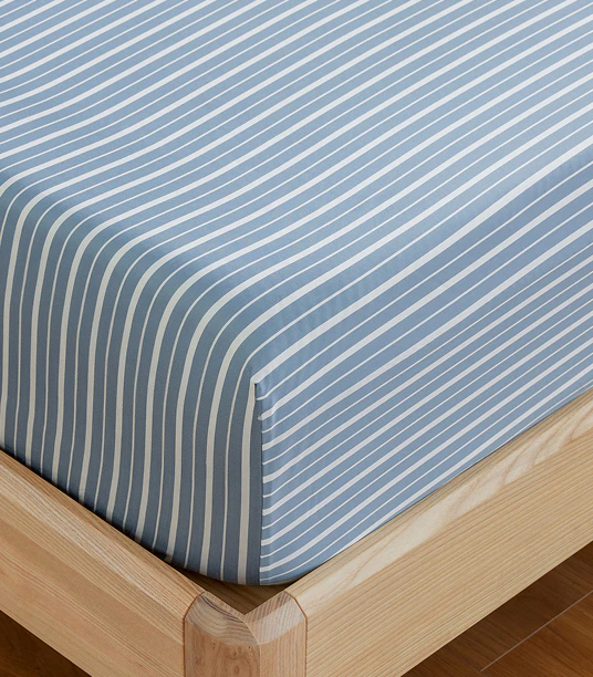bamboo fitted sheet harbour stripe