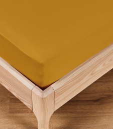 bamboo fitted sheet mustard