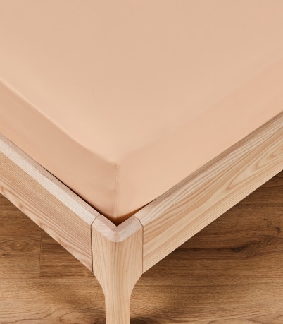 bamboo fitted sheet peach glow