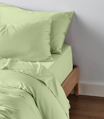 bamboo quilt cover matcha green