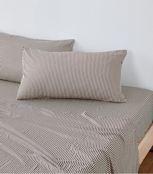bamboo sheet set praline stripe