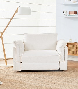brook armchair sofa bed pearl white