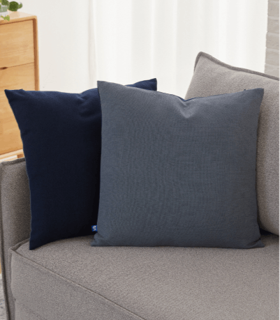 caddy two toned cushion sky blue & navy blue 50x50