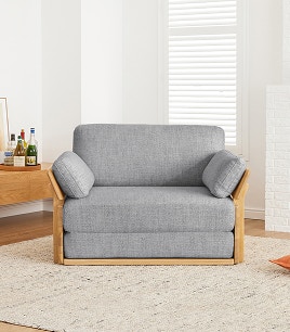 echo wooden armchair sofa bed nimbus grey