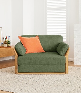 echo wooden armchair sofa bed pine green
