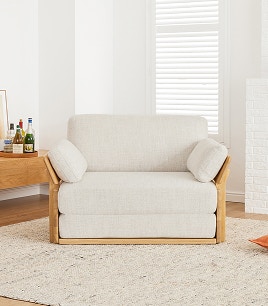 echo wooden armchair sofa bed wheat