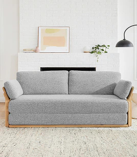 echo wooden sofa bed nimbus grey