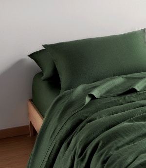 flax linen sheet set basil