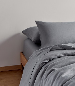 flax linen sheet set fog