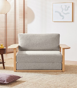 grove wooden armchair sofa bed moon grey