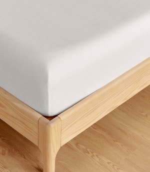 linen fitted sheet white