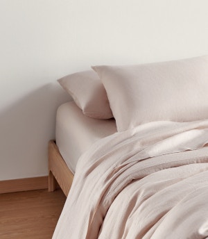 linen sheet set sand