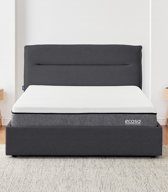 luna storage bed frame charcoal