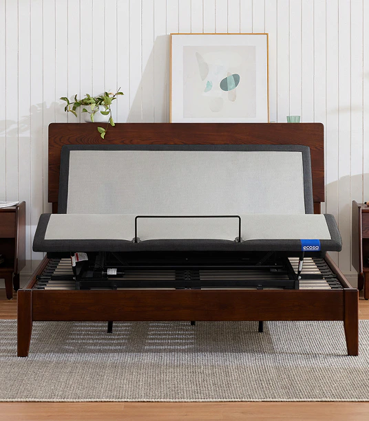 rise adjustable bed frame walnut